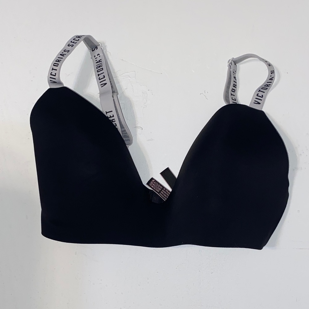 Victoria's Secret Black Bra with Gray Straps